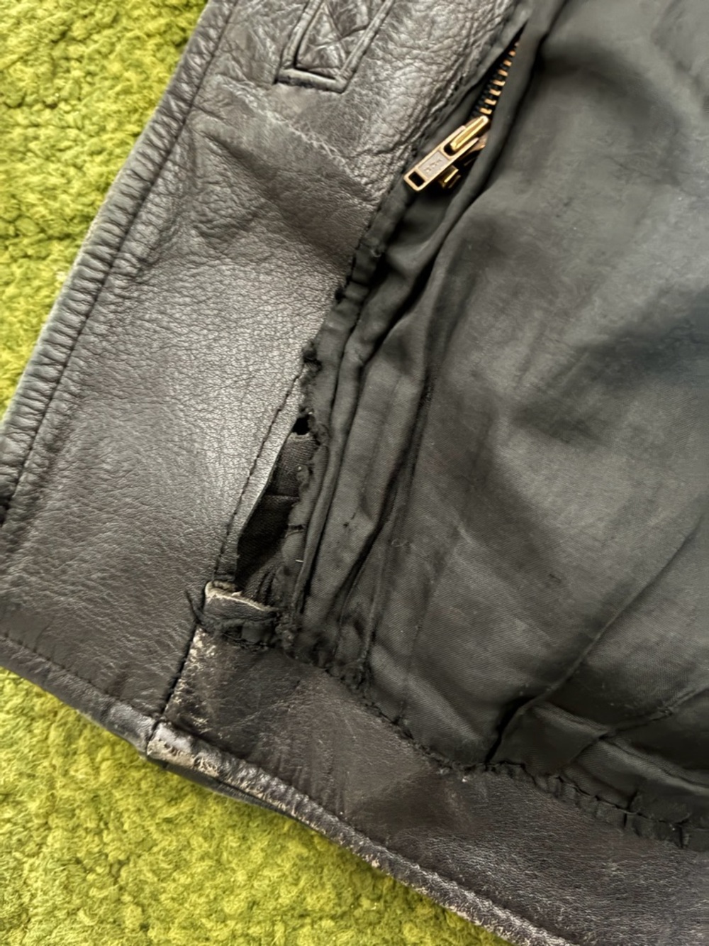 Vintage 1960s Black Leather Biker Jacket - Picture 13 of 16